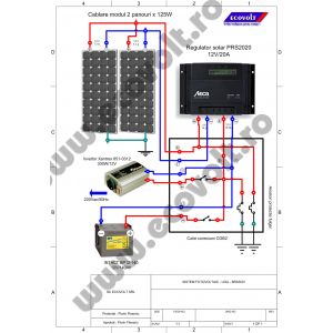 Sistem fotovoltaic de 900Wh/zi regulator MPPT (300W putere instantaee invertor cu sinus modificat)